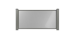 Clôture en tôle perforée - panneau de clôture couleur aluminium gris - RAL 9007