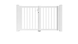Clôture à barres - portail de jardin couleur blanc pur - RAL 9010