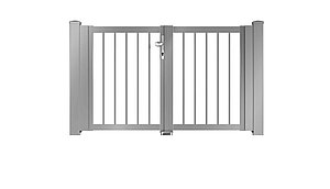 Clôture à barres - portail de jardin couleur aluminium blanc - RAL 9006