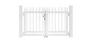 Clôture à barres - portail de jardin couleur blanc pur - RAL 910