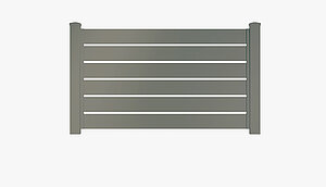 Clôture à barres - panneau de clôture couleur aluminium gris - RAL 9007