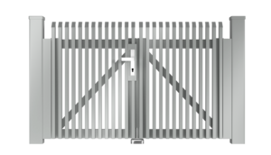 Clôture à barres - portail de jardin couleur aluminium blanc - RAL 9006