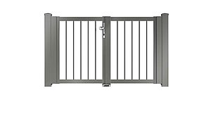 Clôture à barres - portail de jardin couleur aluminium gris - RAL 9007