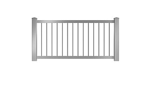 Clôture à barres - panneau de clôture couleur aluminium blanc - RAL 9006