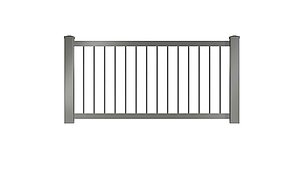 Clôture à barres - panneau de clôture couleur aluminium gris - RAL 9007