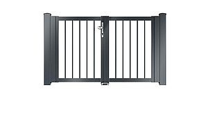 Clôture à barres - portail de jardin couleur gris anthracite - RAL 7016