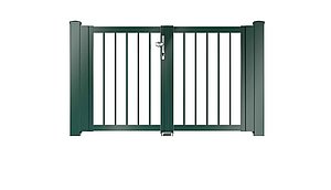 Clôture à barres - portail de jardin couleur vert mousse - RAL 6005